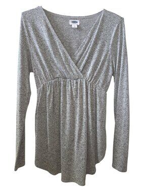 Women's Old Navy Maternity Long Sleeve Wrap Top - Heather Gray - Size Medium